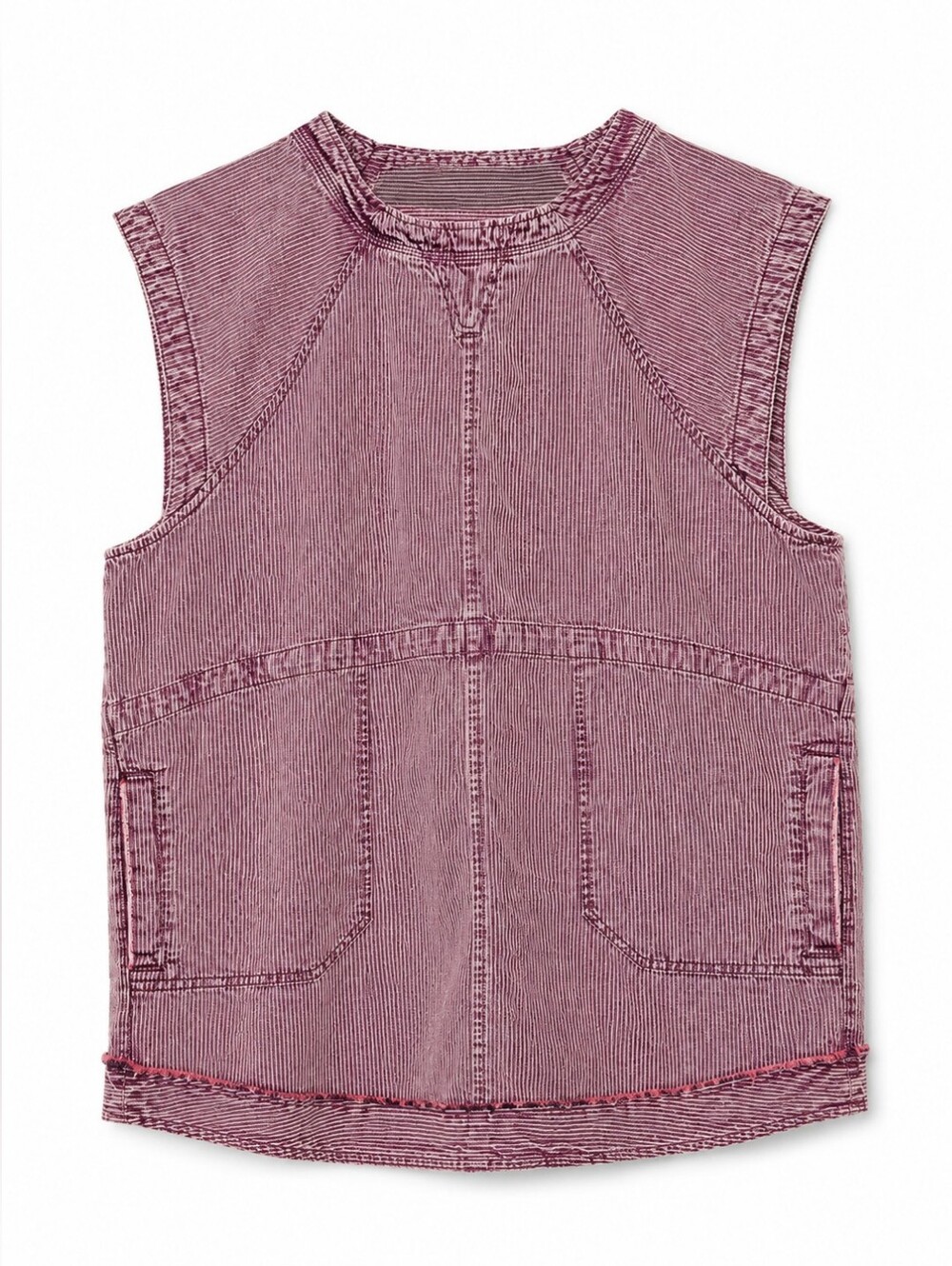 We The Free Madison Smock Tank, Rare Pink Mineral Wash Railroad Stripe, L